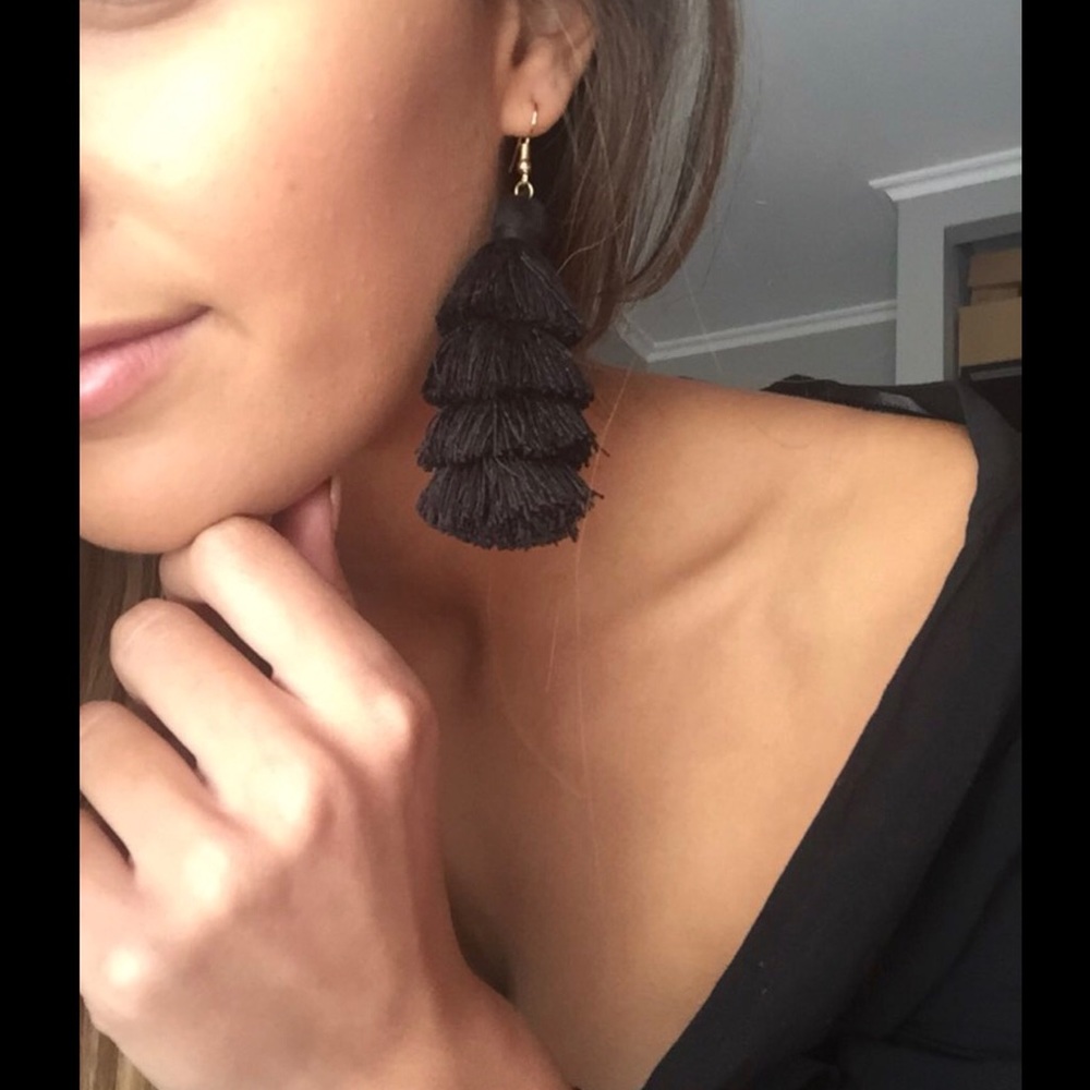 ⭐️NEW⭐️ Black Tassel Earrings